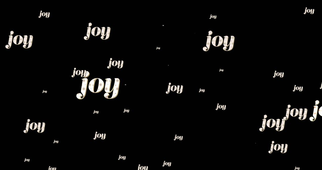 Repetitive Joy Text on Black Background for Christmas Theme