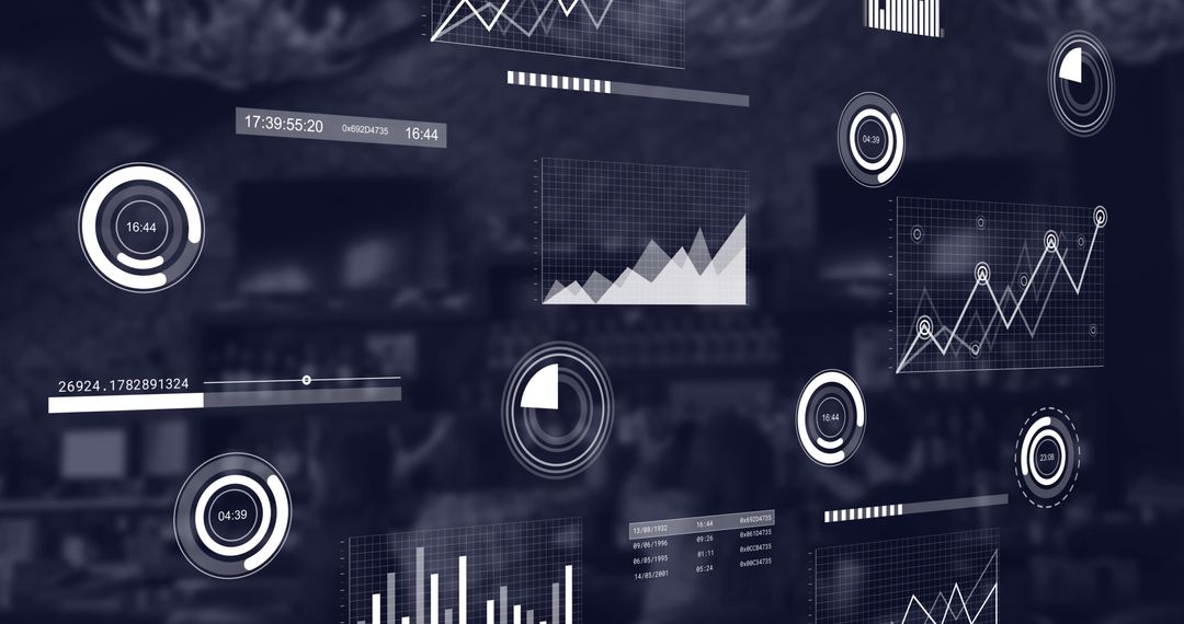 Digital Data Visualization Interface Showing Graphs and Charts - Free Images, Stock Photos and Pictures on Pikwizard.com