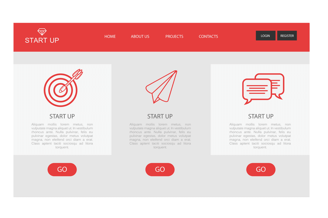 Transparent Homepage Design for Startup Website With Modern Layout