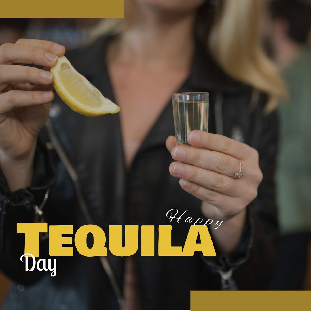 Celebrating Happy Tequila Day with Lemon and Shot