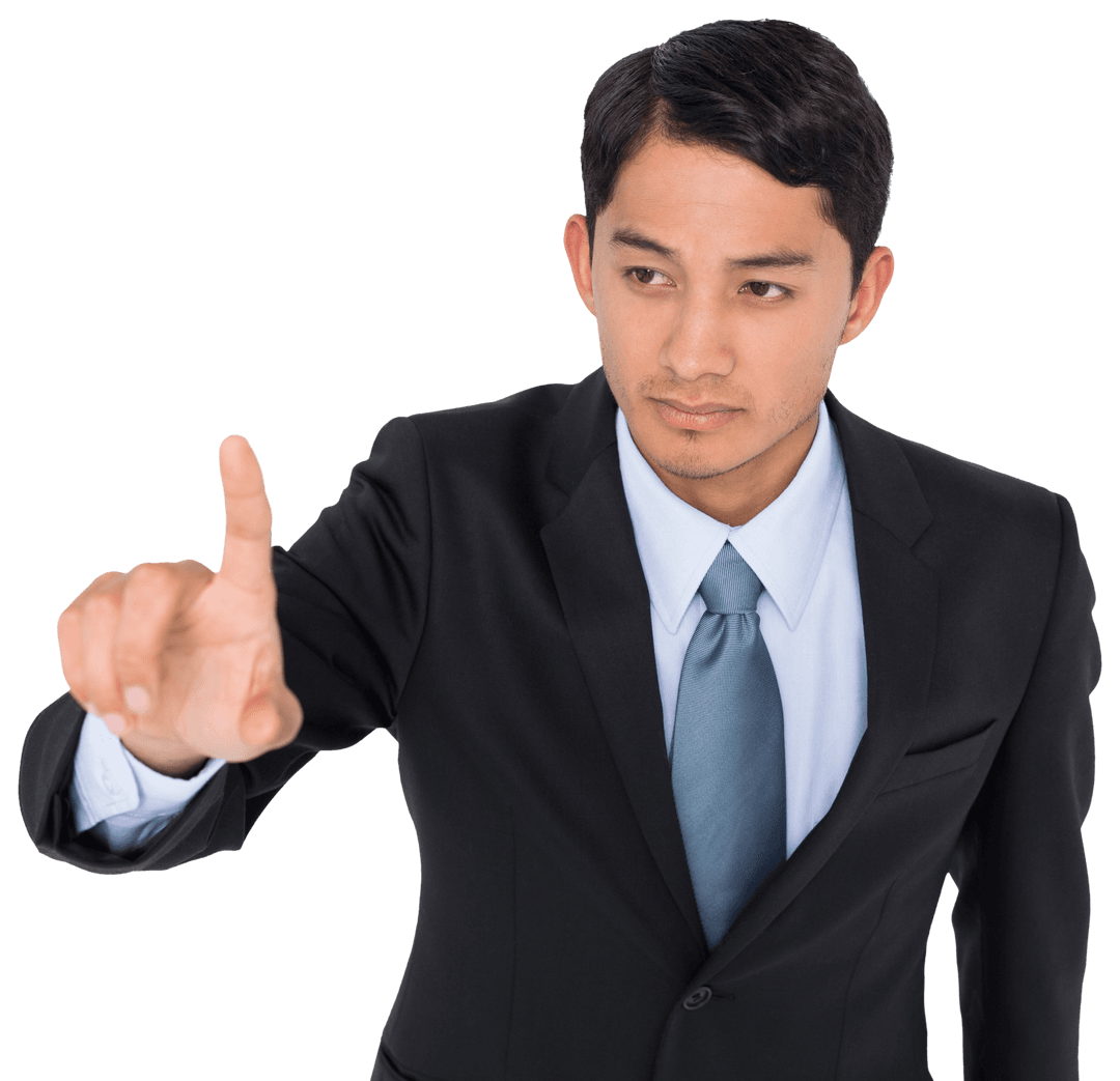 Transparent Businessman Pointing Gesture Expression