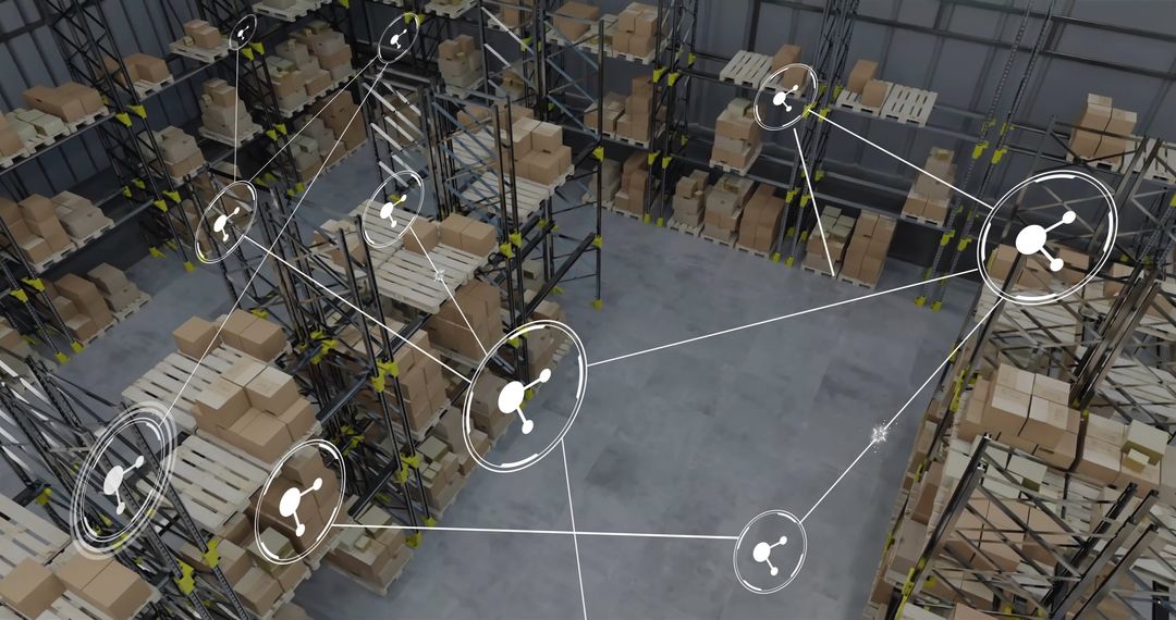 Warehouse With Digital Networking Interfaces Enhancing Logistics