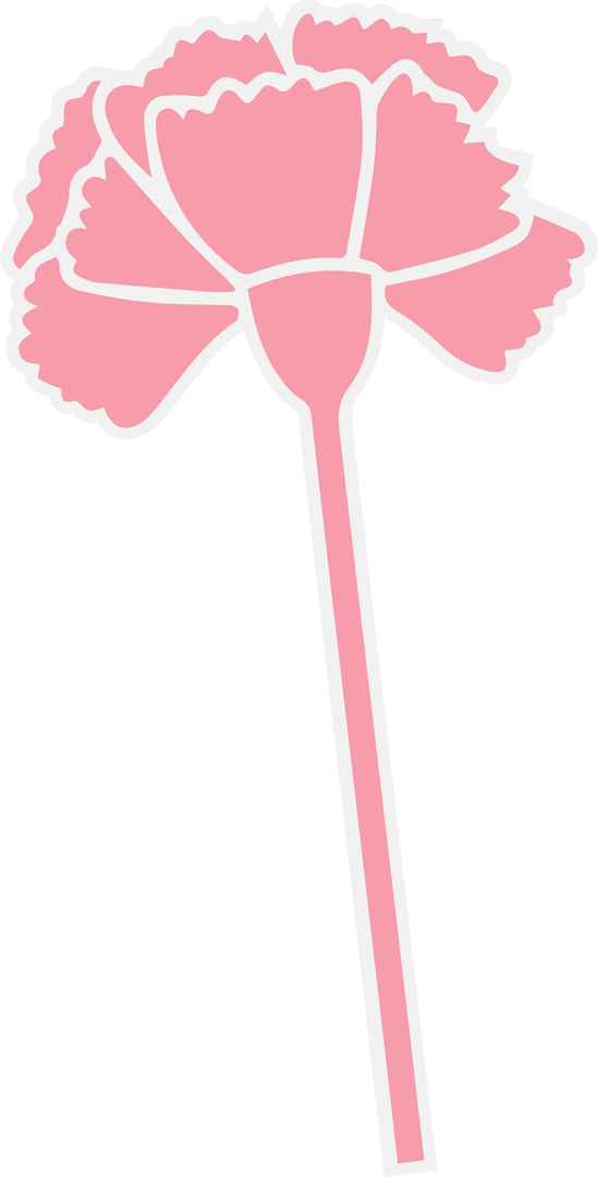 Stylized Transparent Background Pink Flower Illustration