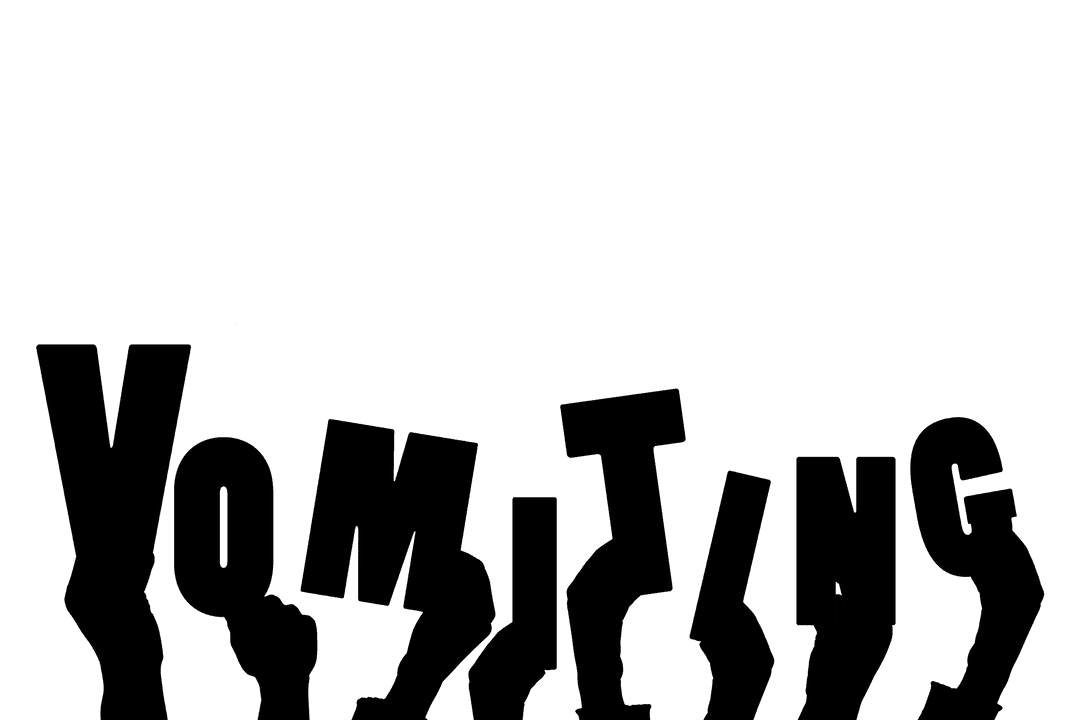 Transparent Vector Hands with Vomiting Text Concept