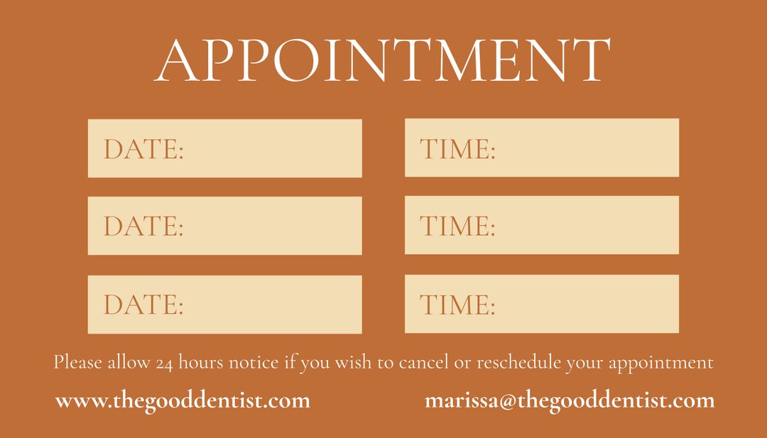Appointment Card Template with Brown Background - Download Free Stock Templates Pikwizard.com