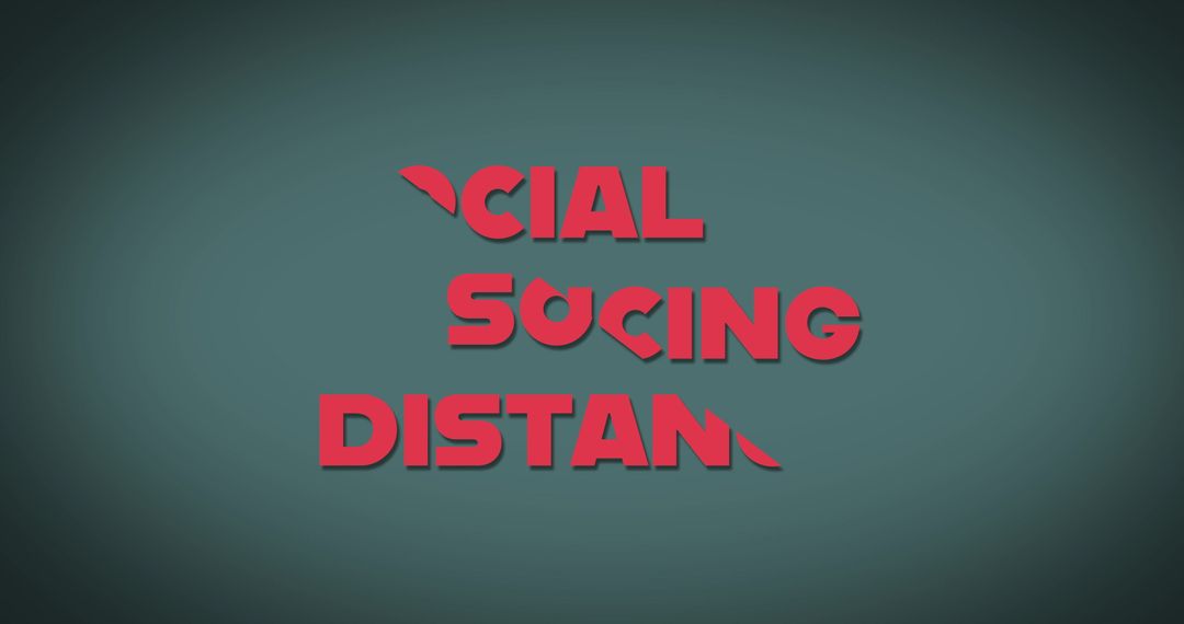 Creative Social Distancing Illustration with Text Movement