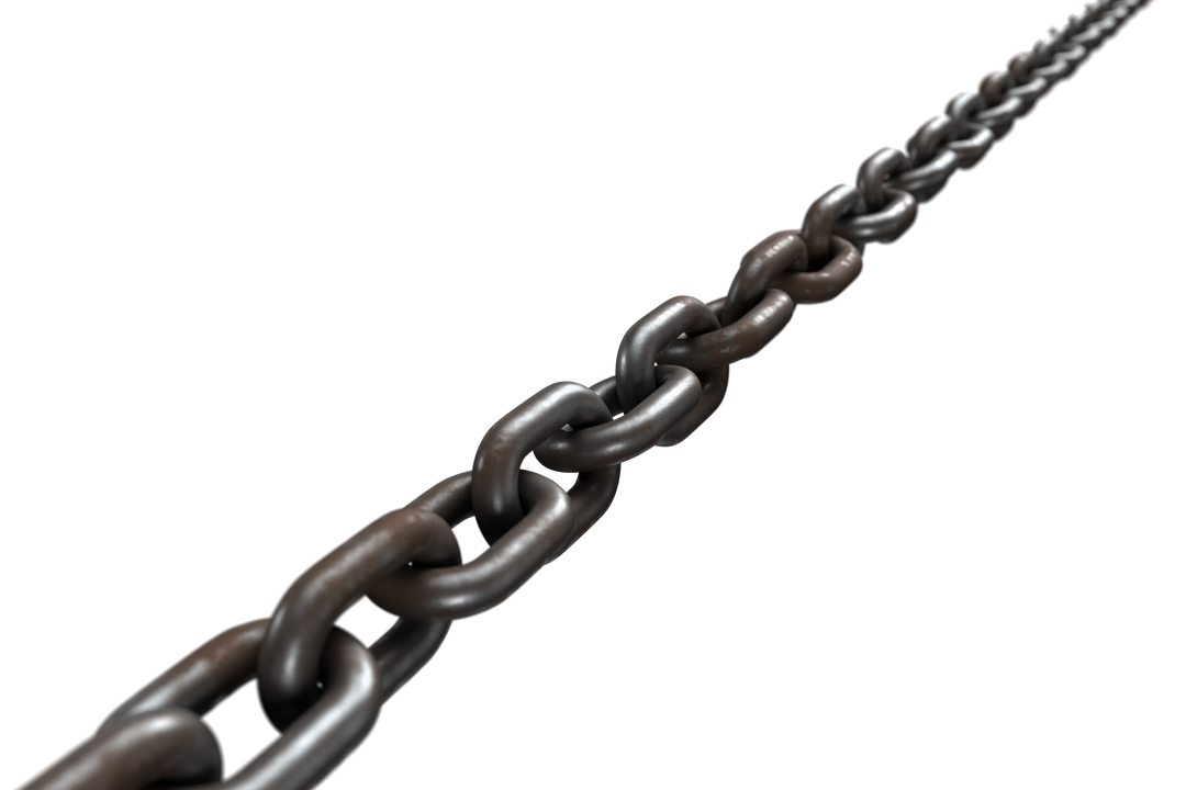 Transparent 3D Weathered Metal Chain Diagonally Positioned - Download Free Stock Images Pikwizard.com