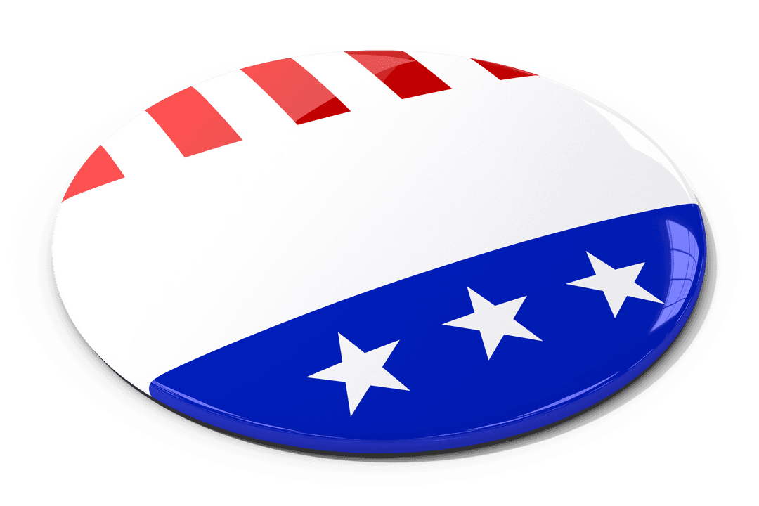 Transparent Illustration of USA Flag Badge Pin on White