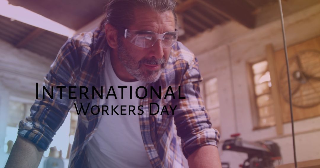 Carpenter Concentrating on Precise Woodcraft for International Workers Day