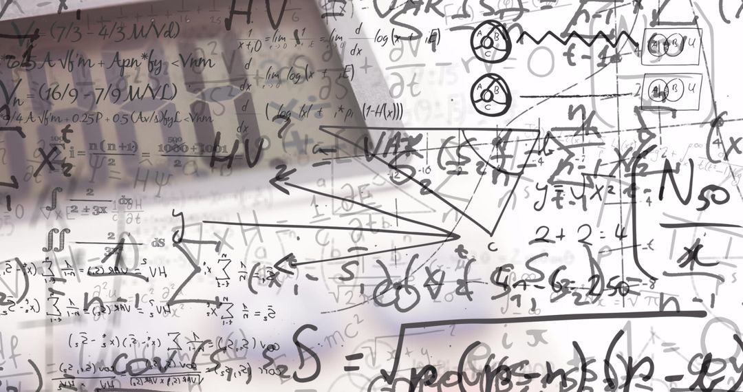 Dynamic Flow of Mathematical Equations on White Background