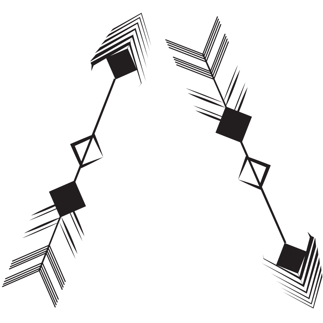 Abstract Black Arrow Patterns on Transparent Background