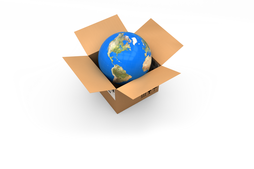 Transparent Comic Globe in Open Cardboard Box - Download Free Stock Images Pikwizard.com