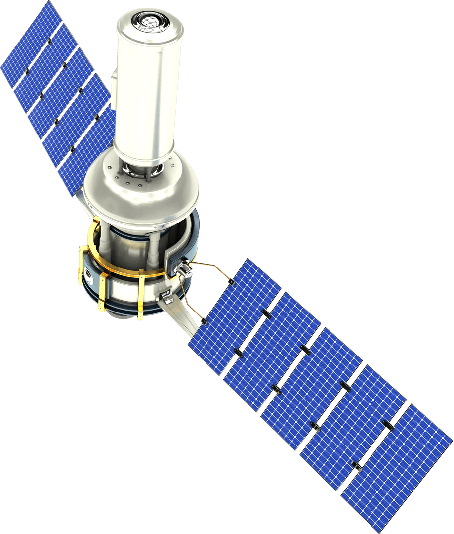 Transparent Satellite with Solar Panels for Global Communication