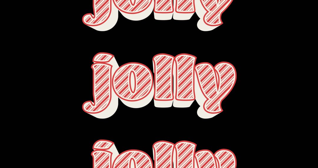 Repetitive Jolly Text in Festive Candy Cane Style