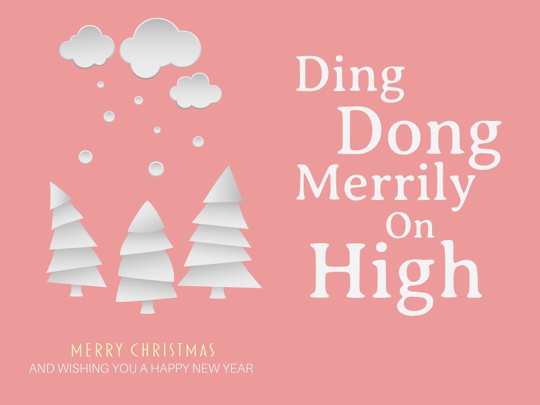 Whimsical Christmas Card with Paper-Cut Trees and Cheerful Greeting