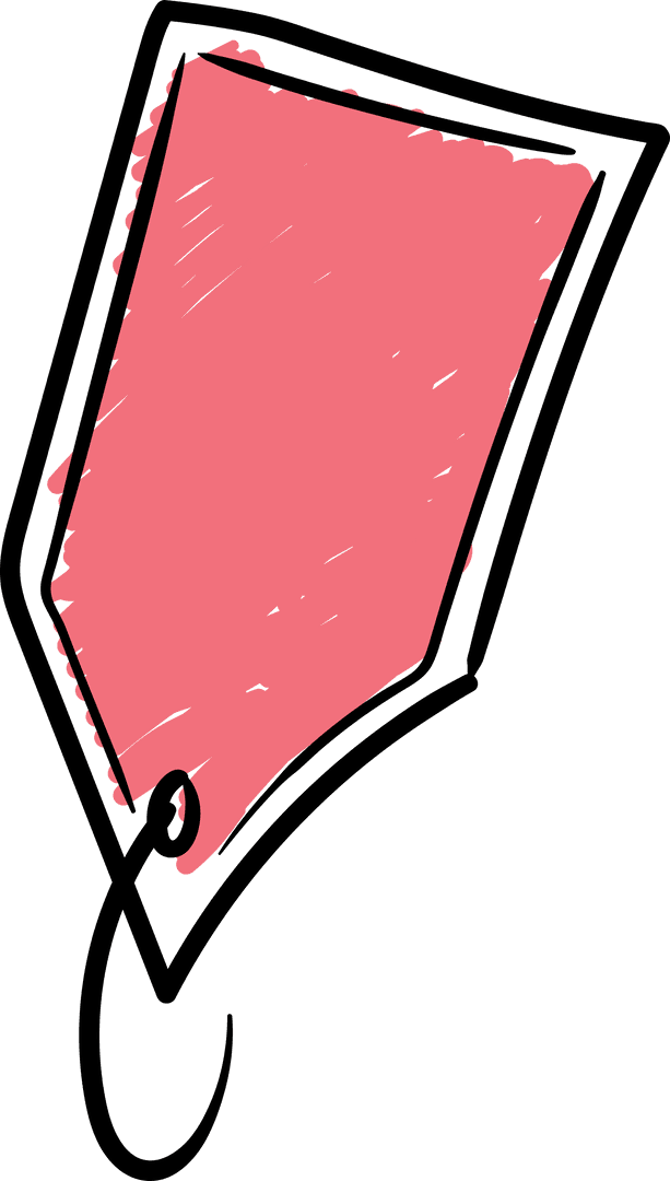 Transparent Pink Tag with Ink Brush Style