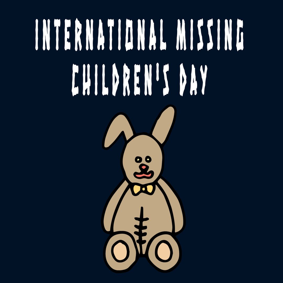 International Missing Children's Day Illustration with Toy Rabbit