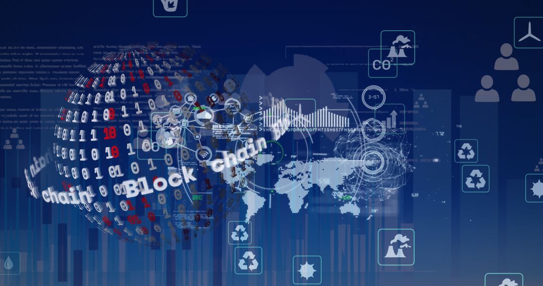 global data processing and blockchain technology concept - Free Images, Stock Photos and Pictures on Pikwizard.com