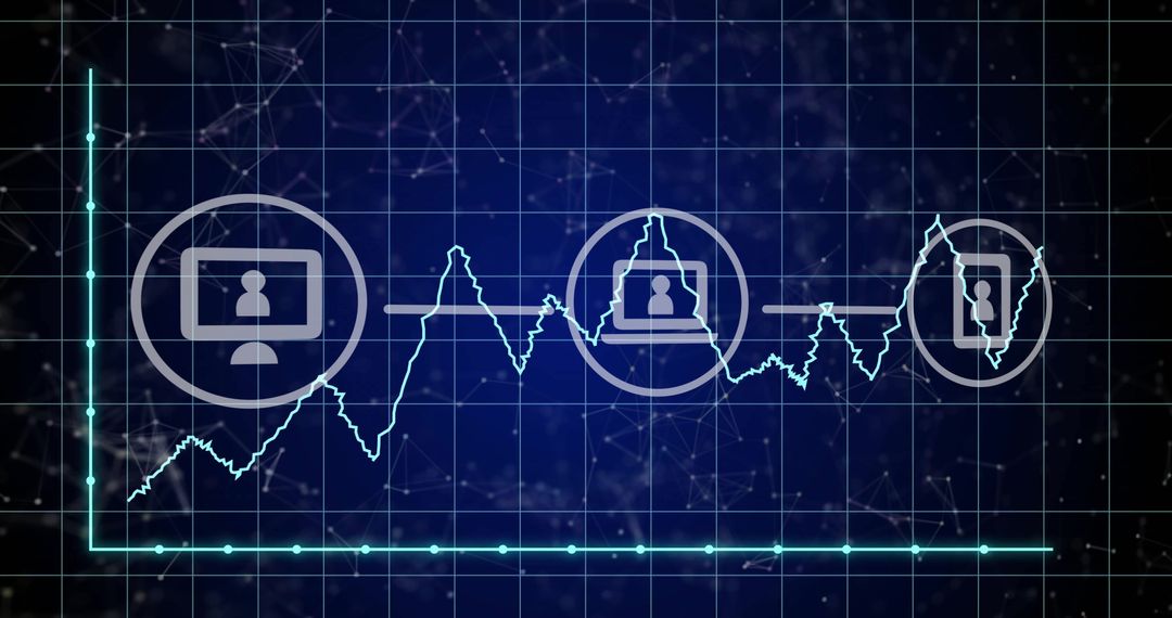 Data Flow Chart with Monitors, Buildings, and Smartphones on Grid