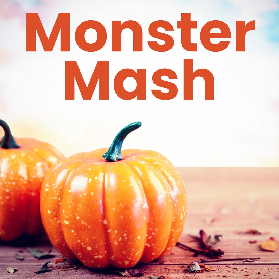 Halloween Pumpkin Decor with Monster Mash Text - Download Free Stock Templates Pikwizard.com