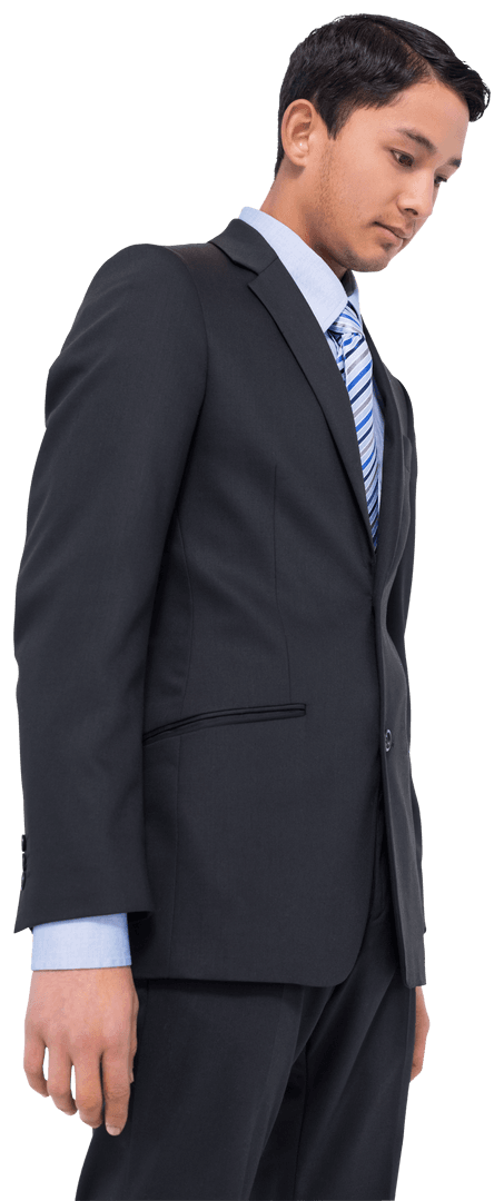 Focused Professional Asian Businessman Isolated Transparent