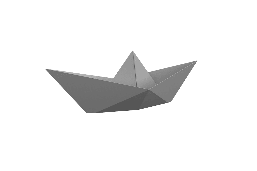 Origami Paper Boat on Transparent Background Illlustration