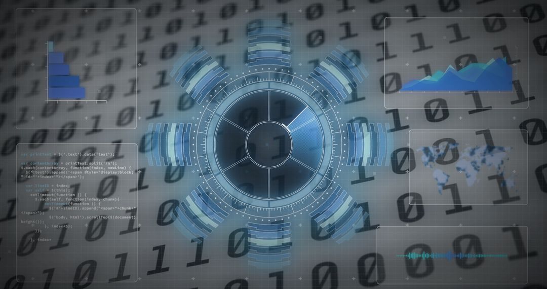Futuristic Data Analysis Interface with Binary Code - Free Images, Stock Photos and Pictures on Pikwizard.com