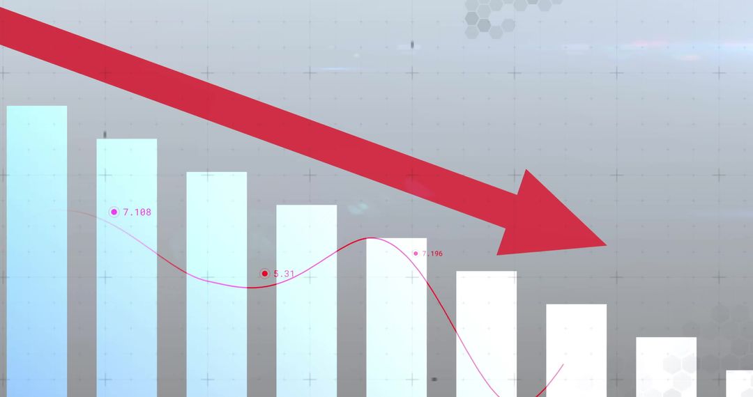 Chart Illustrating Downward Financial Trend with Red Arrow