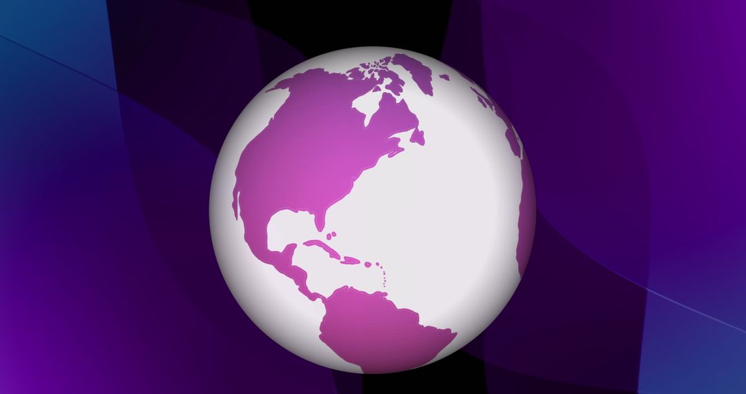 Abstract Globe Animation on Vibrant Purple Background
