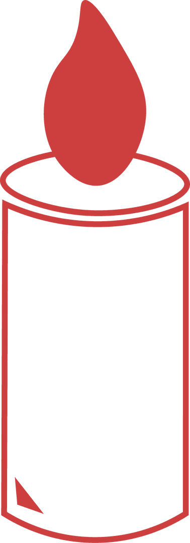 Red Candle Illustration on Transparent Background