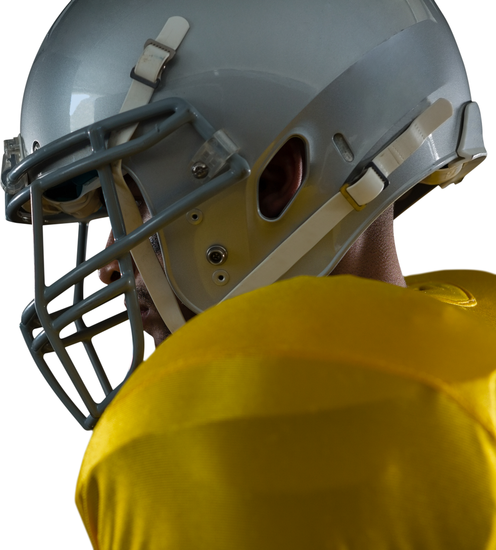 Transparent Side View of American Football Player Wearing Sports Helmet - Download Free Stock Images Pikwizard.com