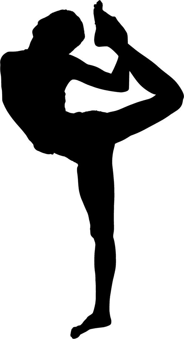 Transparent Silhouette Woman Balancing in Yoga Pose