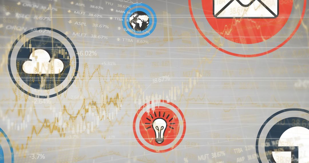 Digital Financial Data with Business Icons