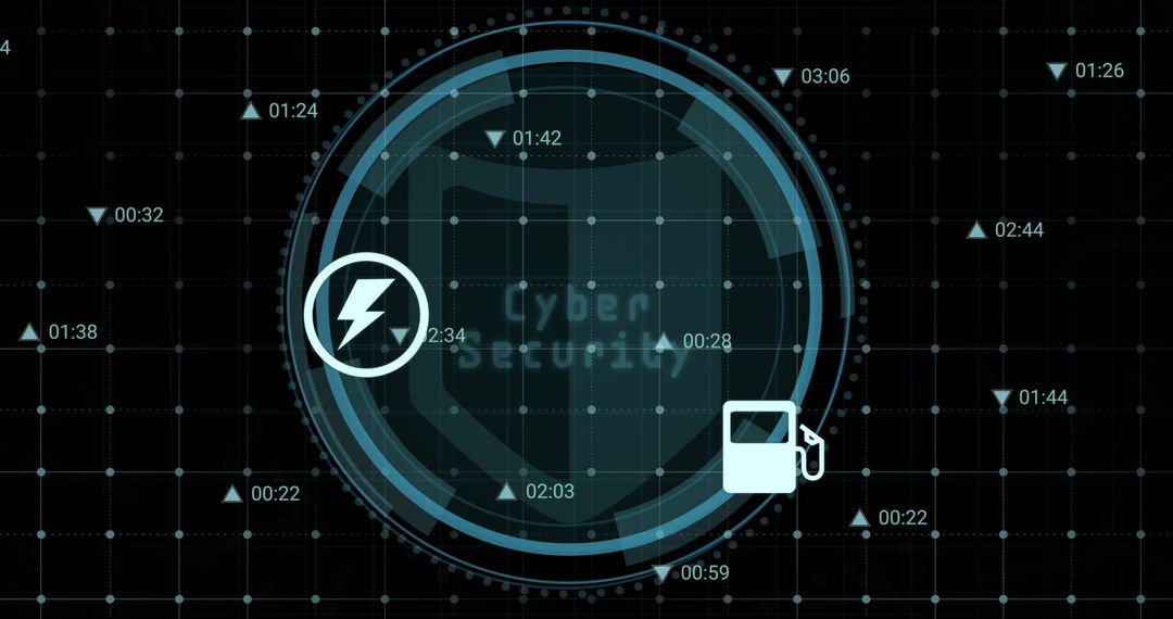 Abstract Cyber Security Concept with Futuristic Icons