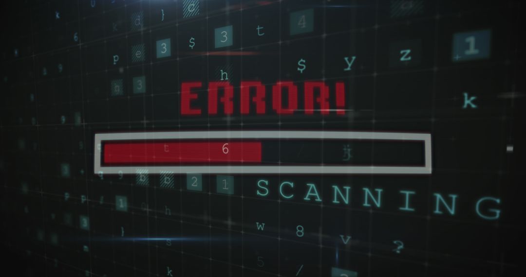 Digital Error with Scanning Typographic Glitch Background