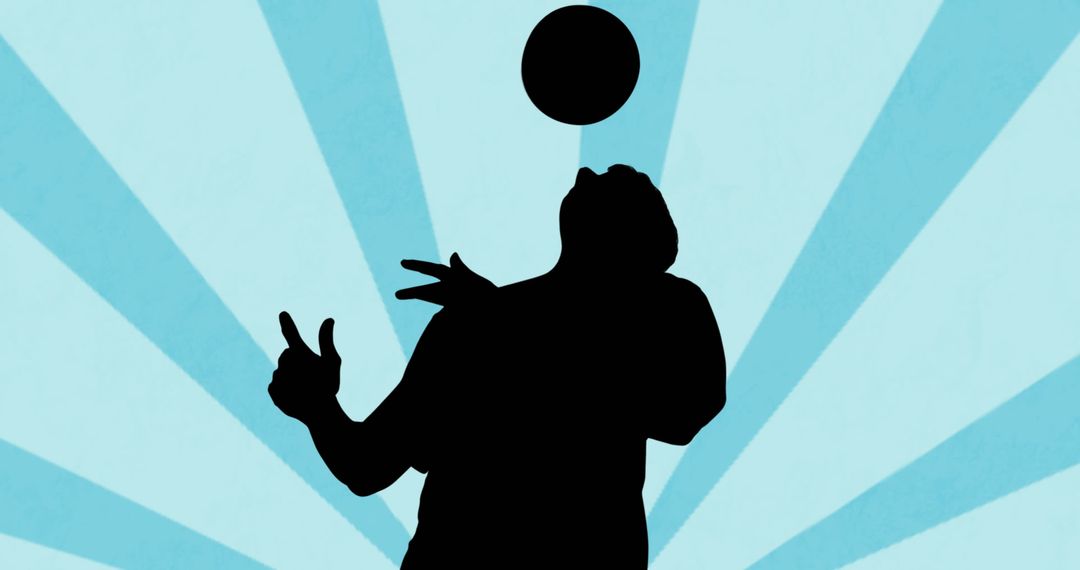 Football Player Silhouette with Dynamic Blue Background