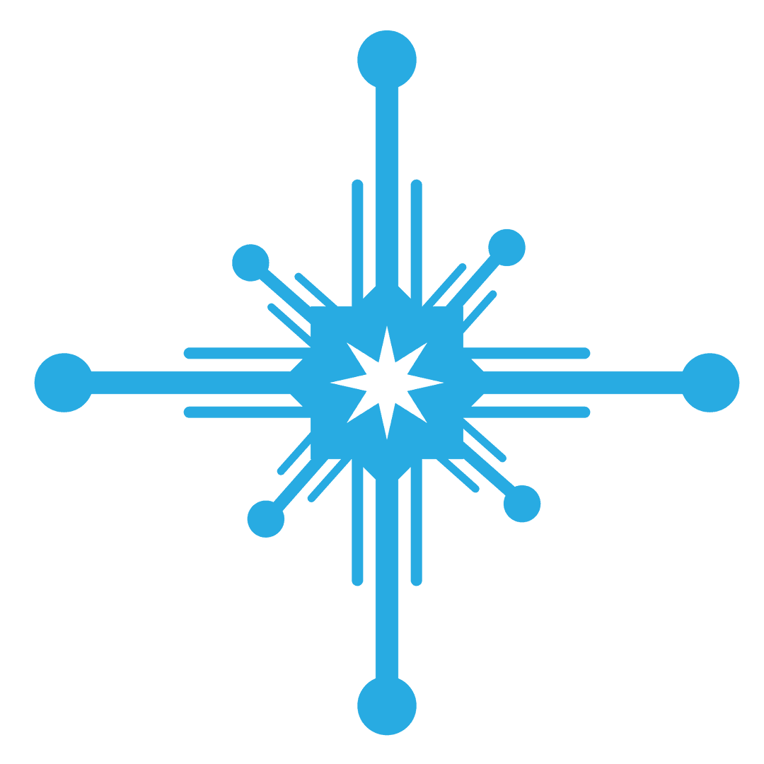 Blue Geometric Transparent Snowflake Design for Winter Backgrounds