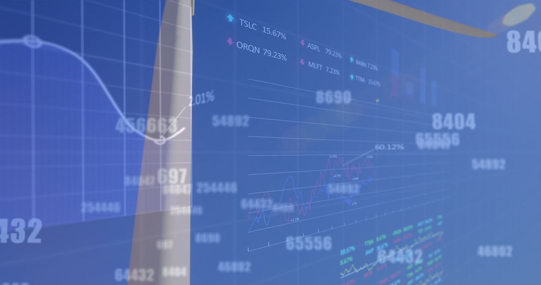 Financial Data Display on Digital Screen with Graphs and Charts - Free Images, Stock Photos and Pictures on Pikwizard.com