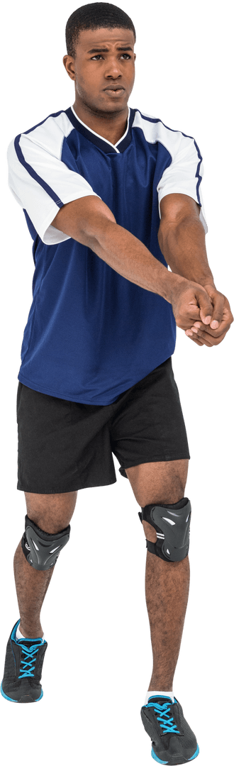 Transparent Athlete Posing in Volleyball Action