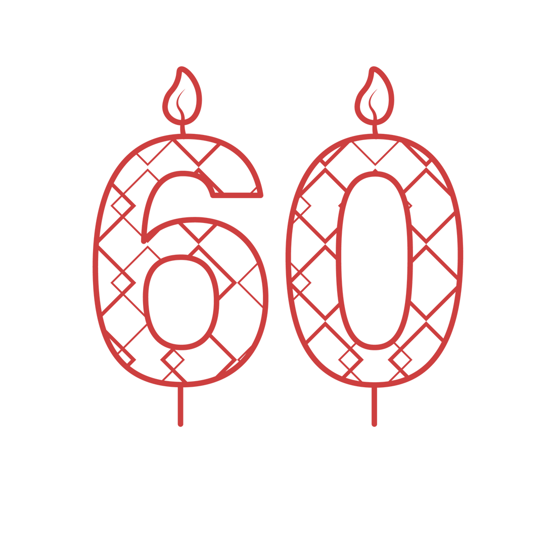 Red Stenciled Number 60 Birthday Candle on Transparent Background - Download Free Stock Images Pikwizard.com