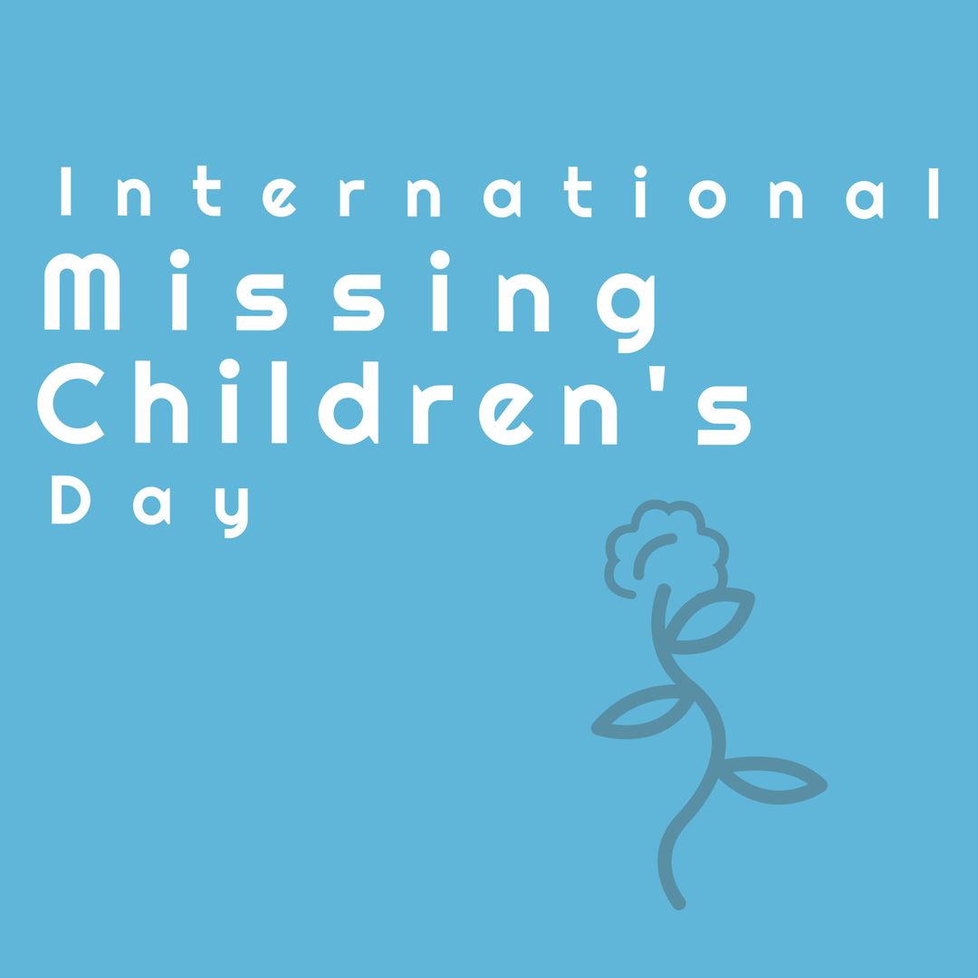 International Missing Children's Day Icon on Blue Background
