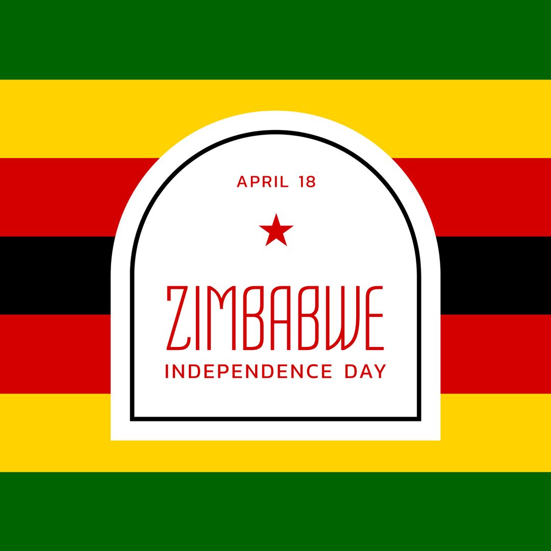 Zimbabwe Independence Day Celebration with National Flag