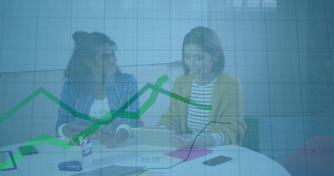 Coworkers Collaborating on Business Strategy with Graph Overlay