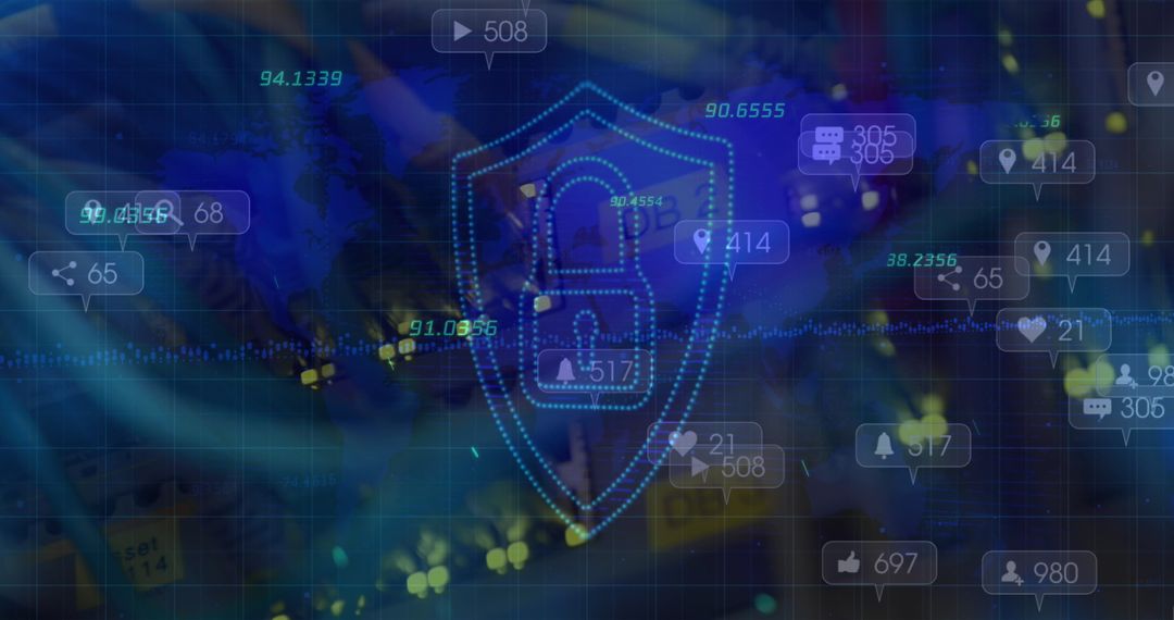 Cyber Security and Data Protection Concept with Lock Icon