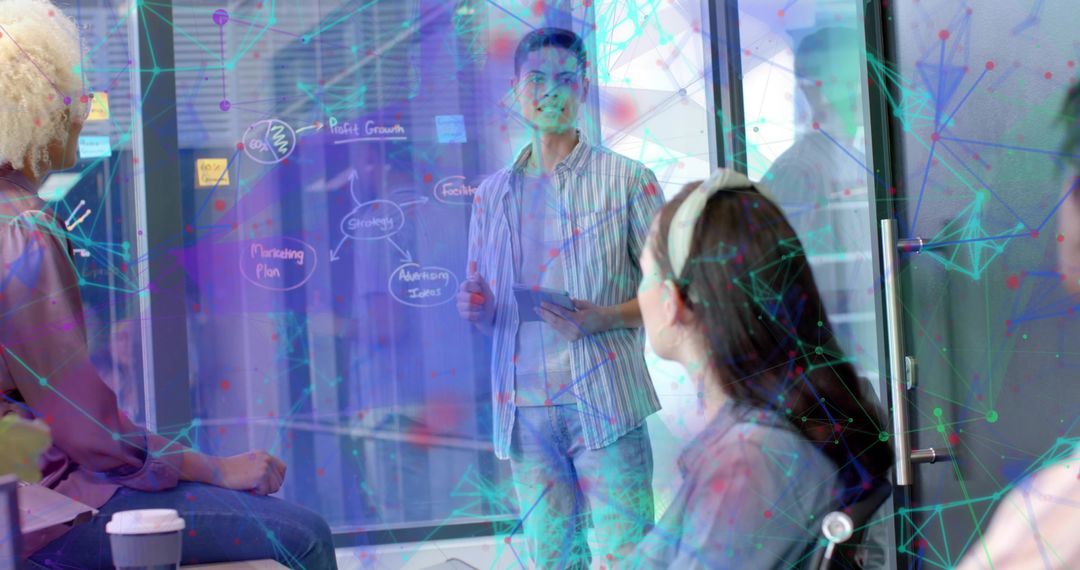 Presenting Team Brainstorming with Digital Network Overlay on Glass Board for Innovation