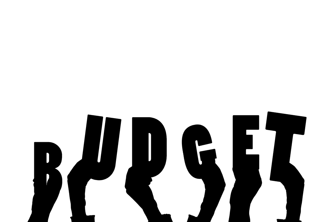 Illustrated Hands with Budget Text on Transparent Background