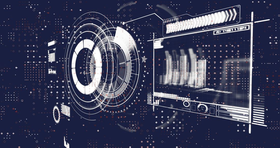 Futuristic Data Scanning Interface with Iconography