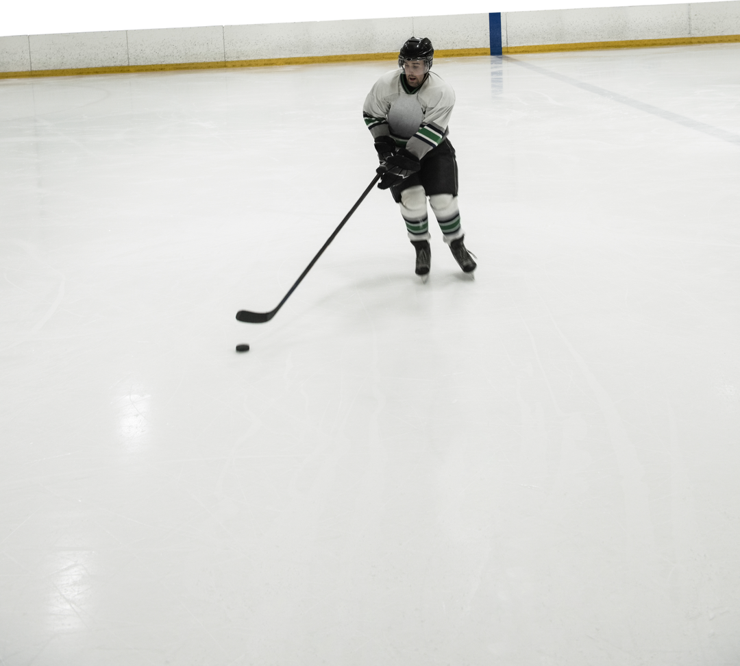 Ice Hockey Player Playing in Transparent Icy Rink Action - Download Free Stock Images Pikwizard.com