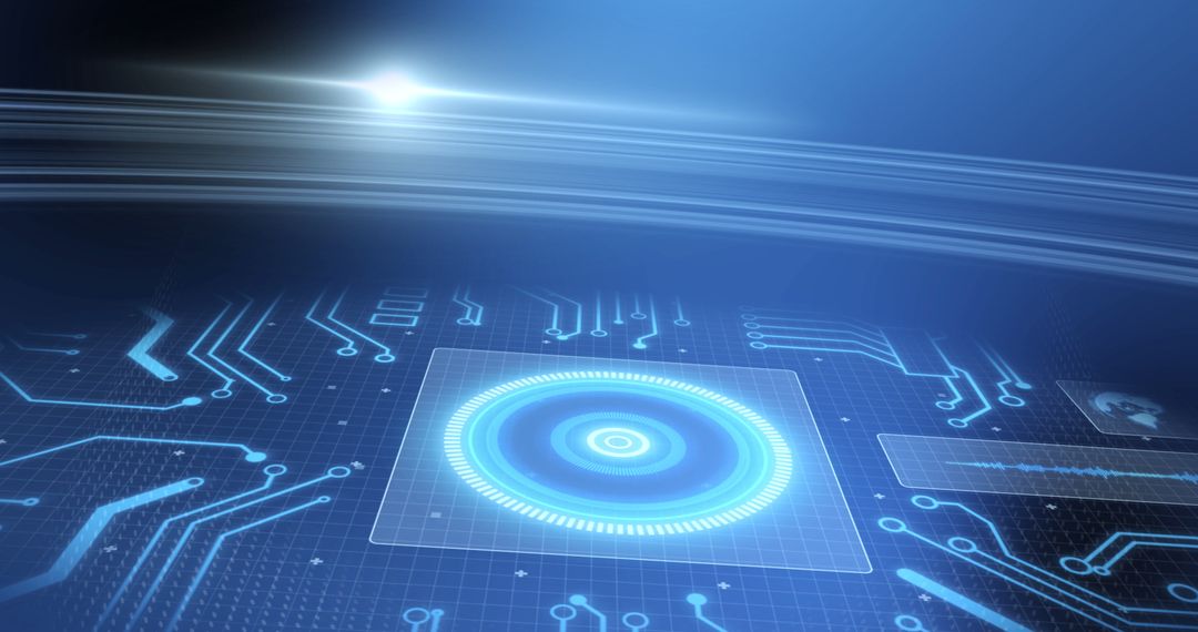 Futuristic Digital Interface with Scanning Data Processes