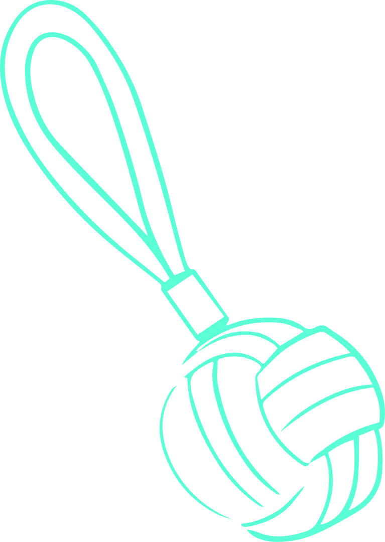 Monochrome Turquoise Monkey Fist Knot Lanyard Transparent Background Design